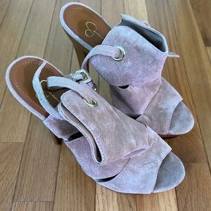 Tan Suede Jessica Simpson Platform Heels